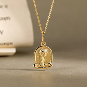 925 Silver Retro Flower Pendant Necklace Women Party Jewelry
