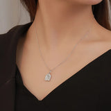 925 Silver Retro Flower Pendant Necklace Women Party Jewelry