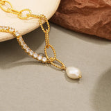 925 Silver Baroque Pearl Zircon Bracelet Women