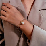 925 Silver Baroque Pearl Zircon Bracelet Women