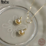 Zircon Shell Pearl Sterling Silver 925 Pendant Necklace