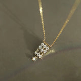 French Retro 925 Silver Tassel Zircon Necklace for Women