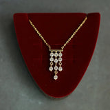 French Retro 925 Silver Tassel Zircon Necklace for Women