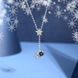 S925 Sterling Silver Astronaut Pendant Necklace for Women