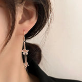 Japanese Flower Tassel Earrings 925 Sterling Silver