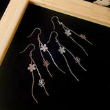 Japanese Flower Tassel Earrings 925 Sterling Silver