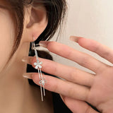 Japanese Flower Tassel Earrings 925 Sterling Silver