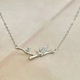 Bamboo Pendant Necklace 925 Silver Mother's Gift Jewelry