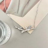 Bamboo Pendant Necklace 925 Silver Mother's Gift Jewelry