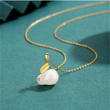 S925 Sterling Silver Hetian Jade Rabbit Necklace Light Luxury High Jewelry