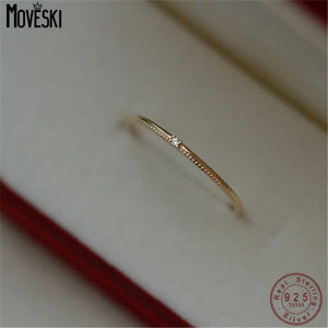 925 Sterling Silver Square CZ Charm Rings Women Wedding Jewelry