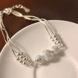 925 Silver Bead Bracelet for Women - Elegant Birthday Party Gift