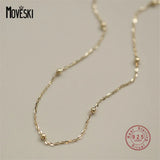 925 Silver Plated 14K Spacer Ball Bracelet Women Charm Jewelry