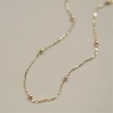 925 Silver Plated 14K Spacer Ball Bracelet Women Charm Jewelry