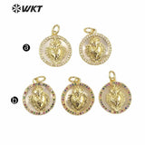 Tiny Shell Love Charm Heart Shape Coin Pendant