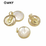 Tiny Shell Love Charm Heart Shape Coin Pendant