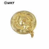 Brass Metal Pendant Round Shape Full Plated Female Jewelry Pendant