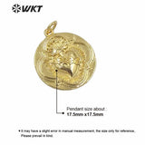 Brass Metal Pendant Round Shape Full Plated Female Jewelry Pendant