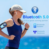 Bluetooth 5.0 MP3 Player 32GB TF Card FM Earphone Portable HiFi (Blue)