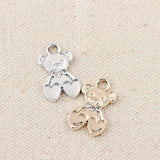 10pcs Rhinestone Bear Charms Pendant for DIY Jewelry Accessories