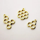 10pcs Bee Honeycomb Charm Bezel Metal Pendant Frame Blank Pendants Bezel Setting