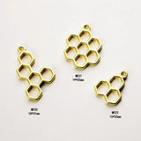 10pcs Bee Honeycomb Charm Bezel Metal Pendant Frame Blank Pendants Bezel Setting