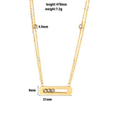 Crystal Zircon Pendant Necklace Sliding Stainless Choker Women's Jewelry