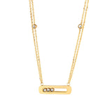 Crystal Zircon Pendant Necklace Sliding Stainless Choker Women's Jewelry