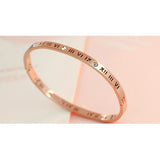 MSX Zircon Bangle Roman Numerals Stainless Steel Bangles