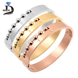 MSX Punk Plating Cuff Bracelet Stainless Steel Bangles