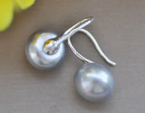 MTC?STAR Z10252 12mm Gray Round Freshwater Pearl High-Heel Shoe Earring