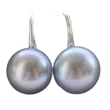 MTC?STAR Z10252 12mm Gray Round Freshwater Pearl High-Heel Shoe Earring