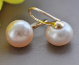 Pink Round Freshwater Pearl High-Heel Shoe Earrings