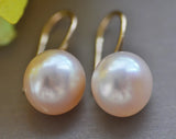 Pink Round Freshwater Pearl High-Heel Shoe Earrings