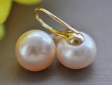 Pink Round Freshwater Pearl High-Heel Shoe Earrings