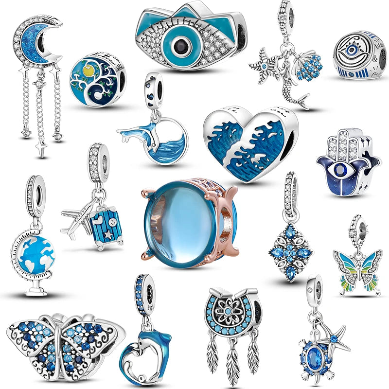 Silver Butterfly Charms Beads for Bracelet Bangles
