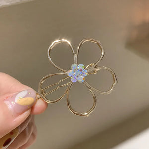 Crystal Hollow Flowers Hairpin Hair Clip Hair Accessory