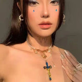 Metal Letters Angel Crystal Pendant Necklace for Women