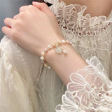 Baroque Pearl Bracelet with Snowflake Crystal Pendant