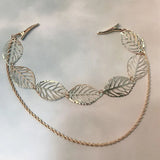 Golden Hollow Leaf Head Chain Tassel Hairpins for Women Hair Clip
