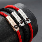 Personalized Couples Memorial Valentine Projection Photo Bracelet