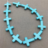 Sideways Howlite Cross Beads strand