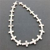 Sideways Howlite Cross Beads strand