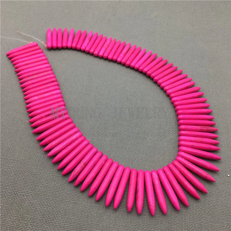 Howlite Spike Beads - 1 STRAND