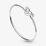 925 Silver Bracelet Butterfly Clasp T-bar Heart Pave Link DIY Bangle