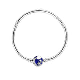 925 Silver Bracelet Butterfly Clasp T-bar Heart Pave Link DIY Bangle