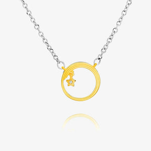 925 Silver Family Tree & Golden Star Necklace