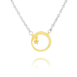 925 Silver Family Tree & Golden Star Necklace