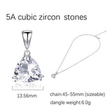 MYBEBOA 925 Silver Triangula CZ Necklace for Women
