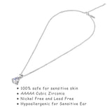 MYBEBOA 925 Silver Triangula CZ Necklace for Women